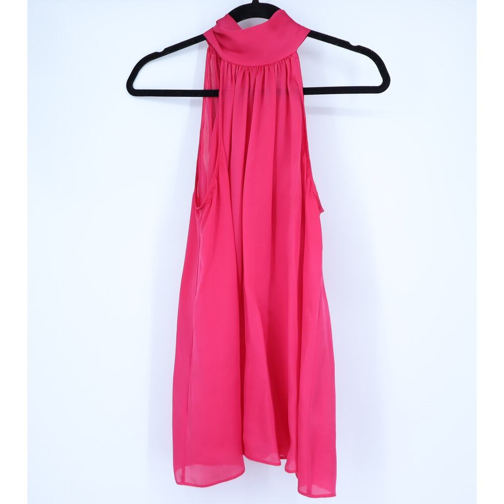 ZIMMERMANN Pink Silk Halter Blouse Tie-Neck Fuchsia Sleeveless Women's 1/US 2
